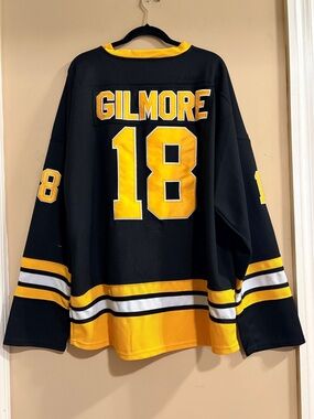 Classic ‘Gilmore’ Boston Black and Yellow Hockey Jersey XXL
